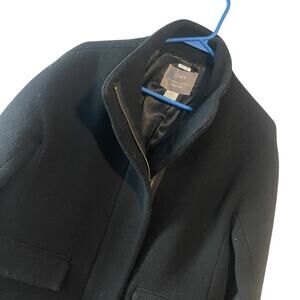 J. Crew Cocoon Coat in Italian Stadium Cloth Wool Nello Gori J5536 Size 2 Black